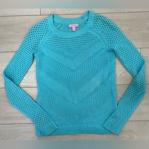 Lilly Pulitzer Turquoise Knit Crew Neck Sweater